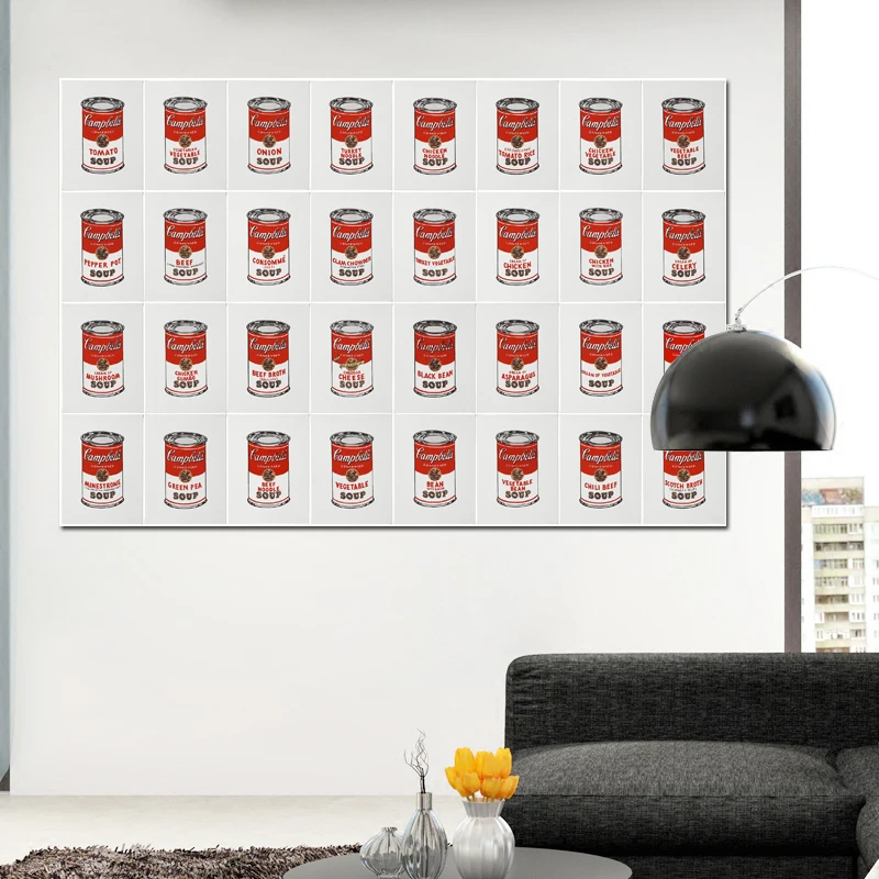 Big Size Poster Andy Warhol Canvas Painting Colorful Soups Abstract Posters and Prints Wall Art Pictures for Living Room Cuadros