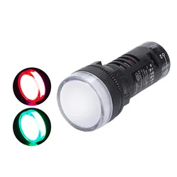 22mm AC/DC12V AC/DC24V AC220V Double Color Red Green Signal Lamp LED Power Work Indicator Light AD16-22SS