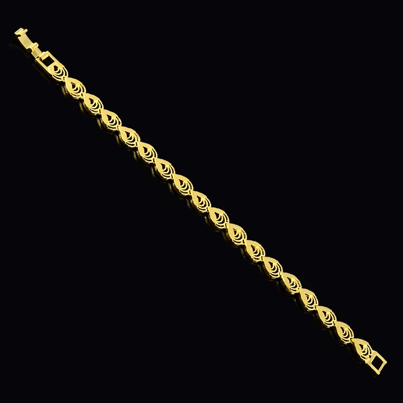 24K Real Gold Bracelet Water Drop Gold Plated Bracelet For & Women's Wedding Jewelry Gifts image 4