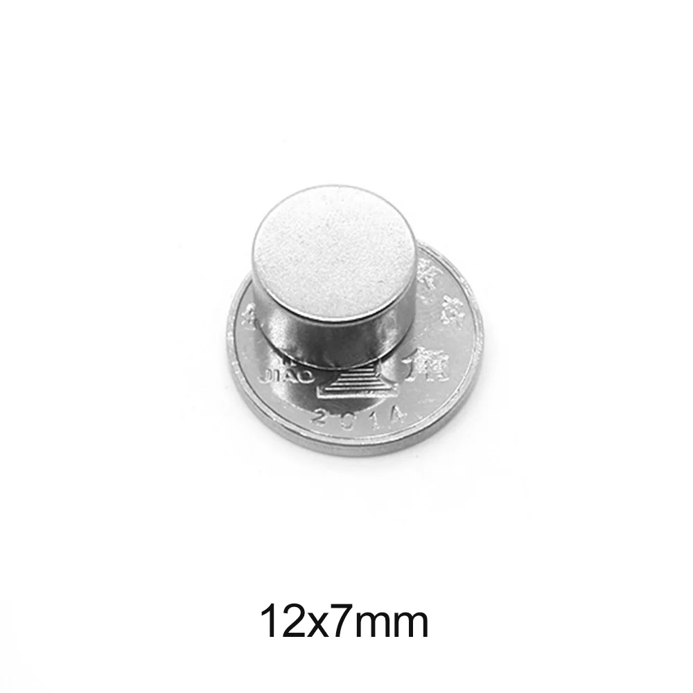 

5/10/20/30/50PCS 12x7 Strong Cylinder Rare Earth Magnet 12mmX7mm Round Neodymium Magnets 12x7mm Small Disc Permanent Magnet 12*7