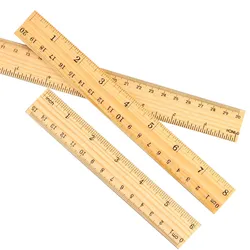 2Pcs Wooden Straight Ruler Double Side Scale CM Inch Office School Measuring Tool Stationery Photography Props 15CM 20CM 30CM