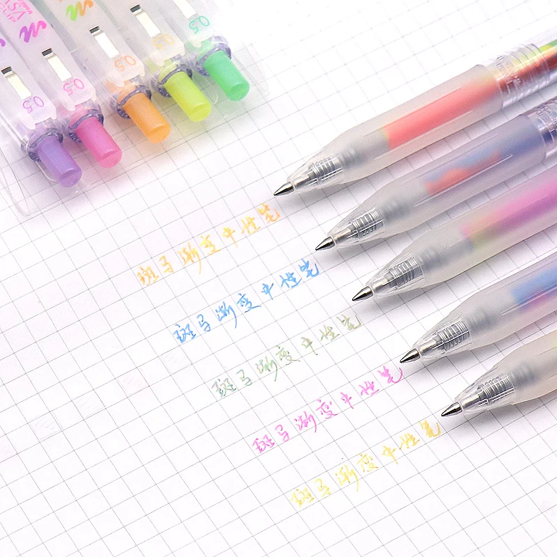 New Fantasy Mixed Gradient Colored Drawing Pen Incredible Cute Stationery Zebra 3-Color Graffiti Gel Pens Kawaii School Supplies