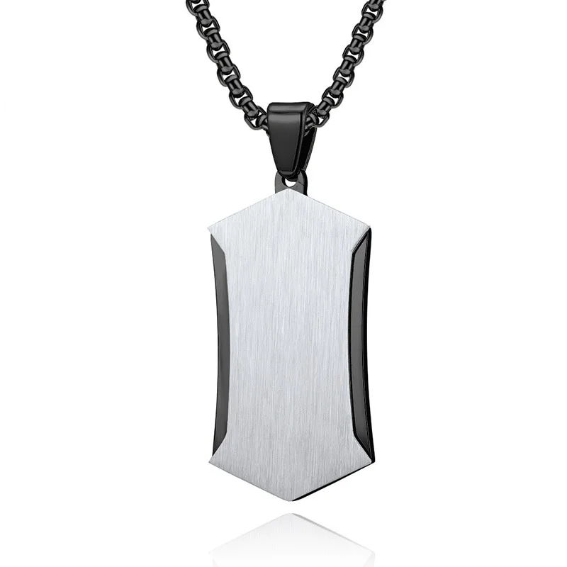 Creative Shield Double Layer Matt Stainless Steel Jewelry on the Neck Pendants and Necklaces 3 Style Two-color Men's Pendant