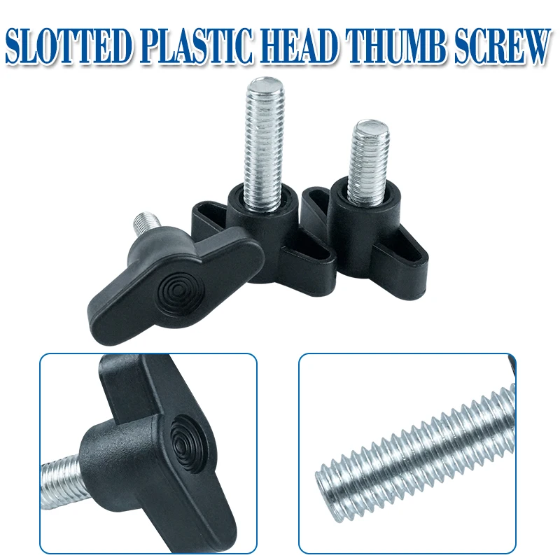 LUHUICHANG 3/5PCS M6 M8 T type Nylon Plastic Head Handle Thumb Screw Bakelite Bolt Head diameter 36mm