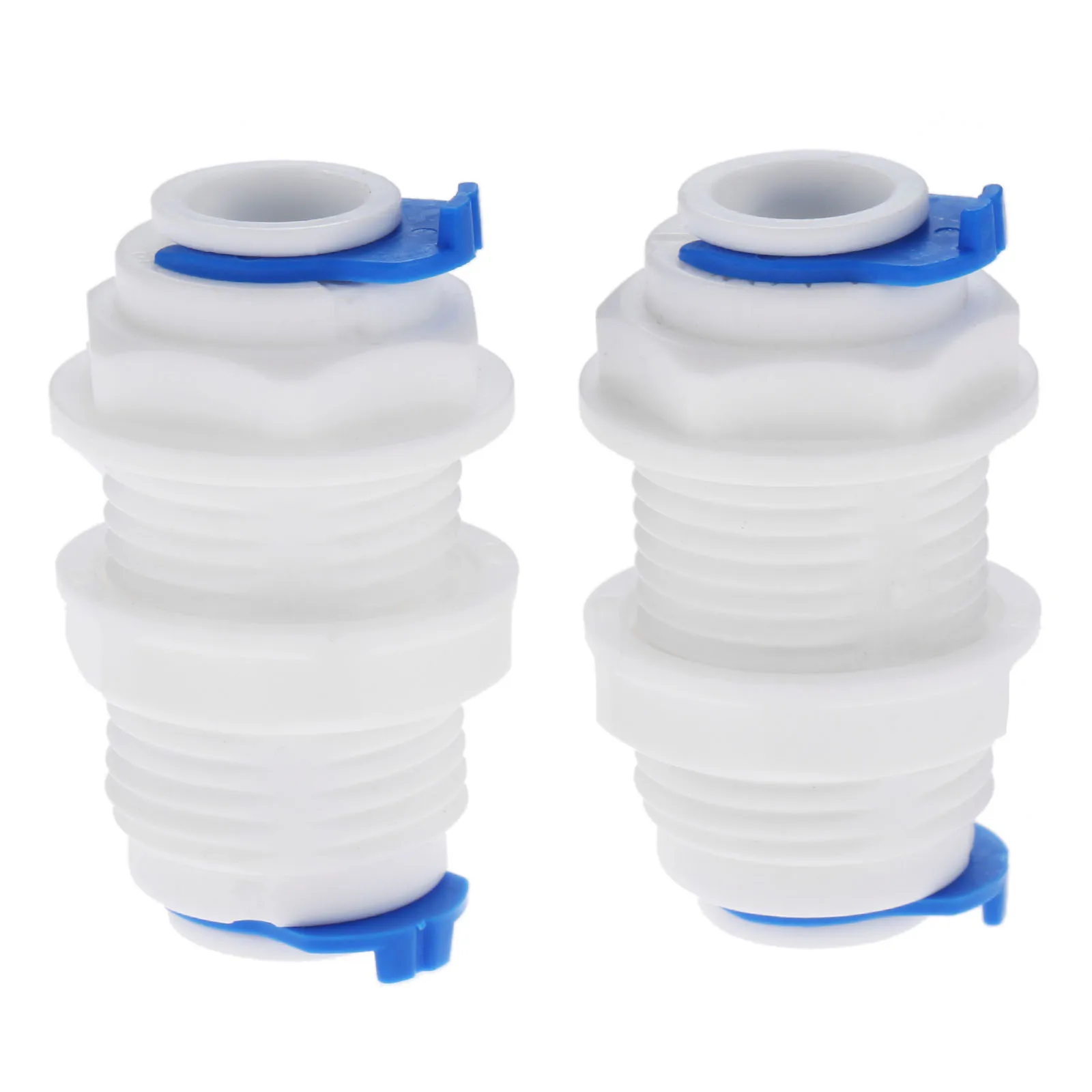 

2Pcs Reverse Osmosis Straight Bulkhead Equal 3/8" OD Hose Connection Coupling RO Water Plastic Quick Fitting Connector