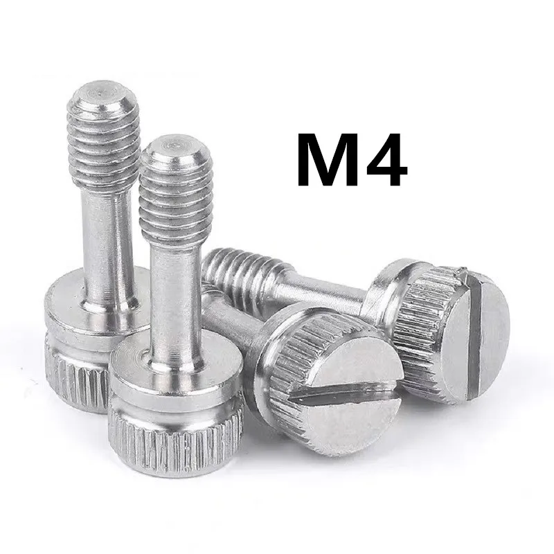 20PCS M4x10/12/16/20/25mm 304 stainless steel GB839 anti-loose screw knurled screws slotted hand screwed handle bolt bolts