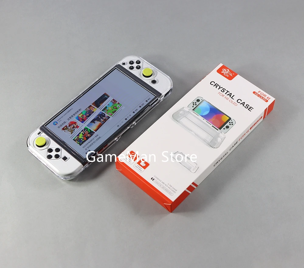 1 unidad para NS Nintendo Switch Oled funda de cristal transparente de alta calidad funda protectora