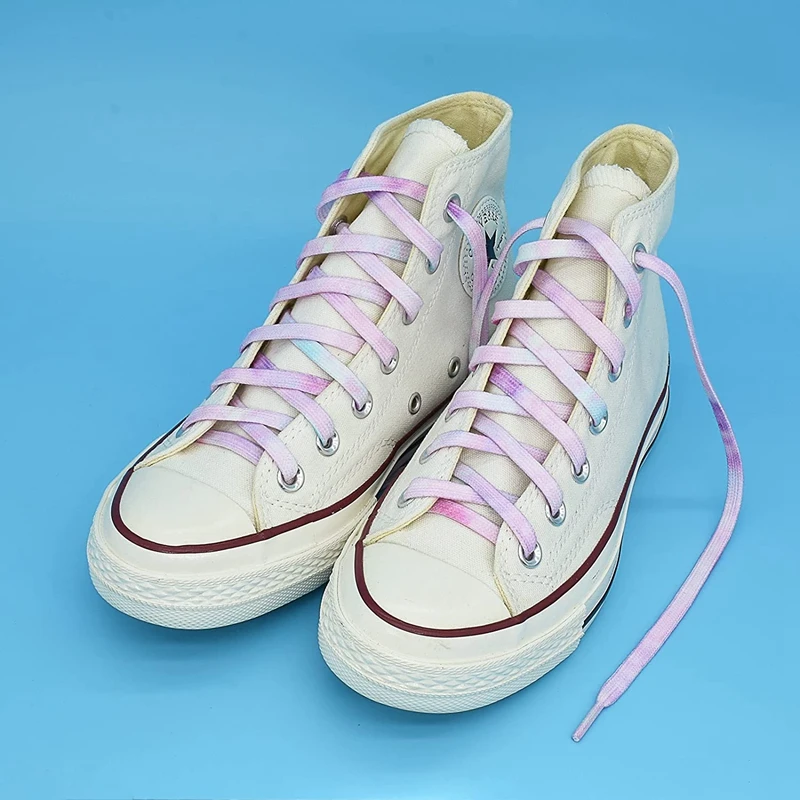 Tie Dye Shoelaces Gradient Colors Shoe Laces for Sports Shoes Boots Sneakers Skates Casual Shoes Flat Shoelace 120/140/160CM