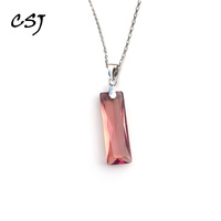 CSJ 10*30mm Zultanite Pendant Sterling 925 Silver Created Sultanite Stone Color Change Fine Jewelry Women Party