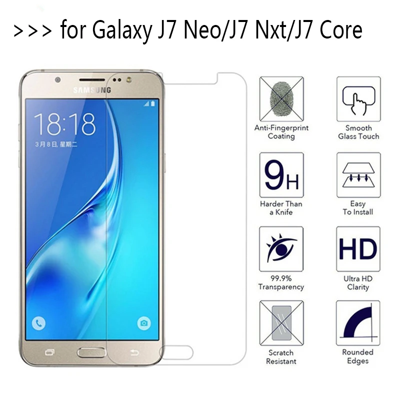الزجاج المقسى لسامسونج غالاكسي J7 Neo حامي الشاشة لسامسونج J7 Nxt J7 كور J701M J701F الصلب 9H