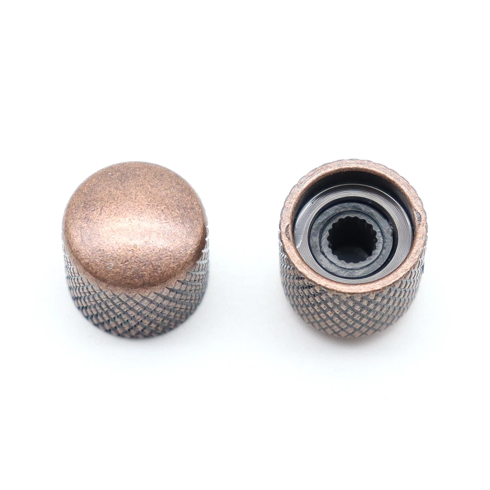 3pc/4pc 6mm Metall Dome Tone Gitarre Volume Tone Knöpfe Potentiometer Control Knöpfe mit Schlüssel für Elektrische Gitarre Bass Rot Kupfer – Detail 5
