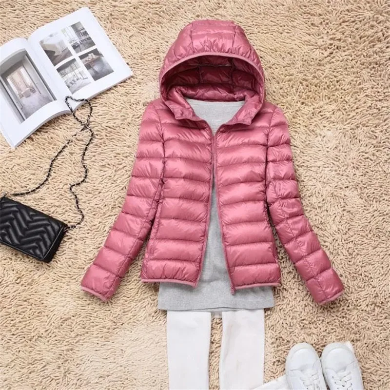 Ultra-light Plus Size 8XL Thin Down Jacket Women 2019 Autumn Winter Slim Short Hooded Warm White Duck Down Coat Ladies Outerwear