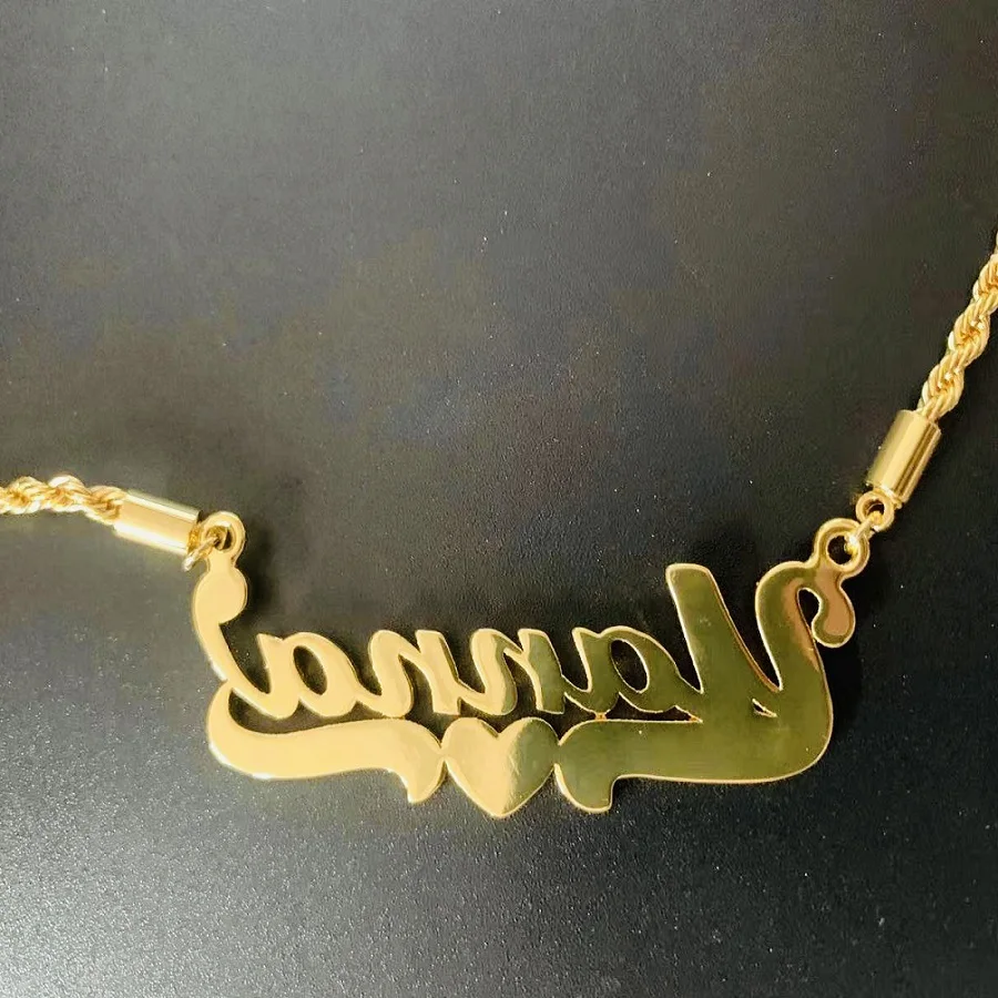 Personalized Chains Custom Name Necklaces Custom Nameplate Necklace 3D Name Pendant Chain Women Jewelry Necklace Christmas Gifts