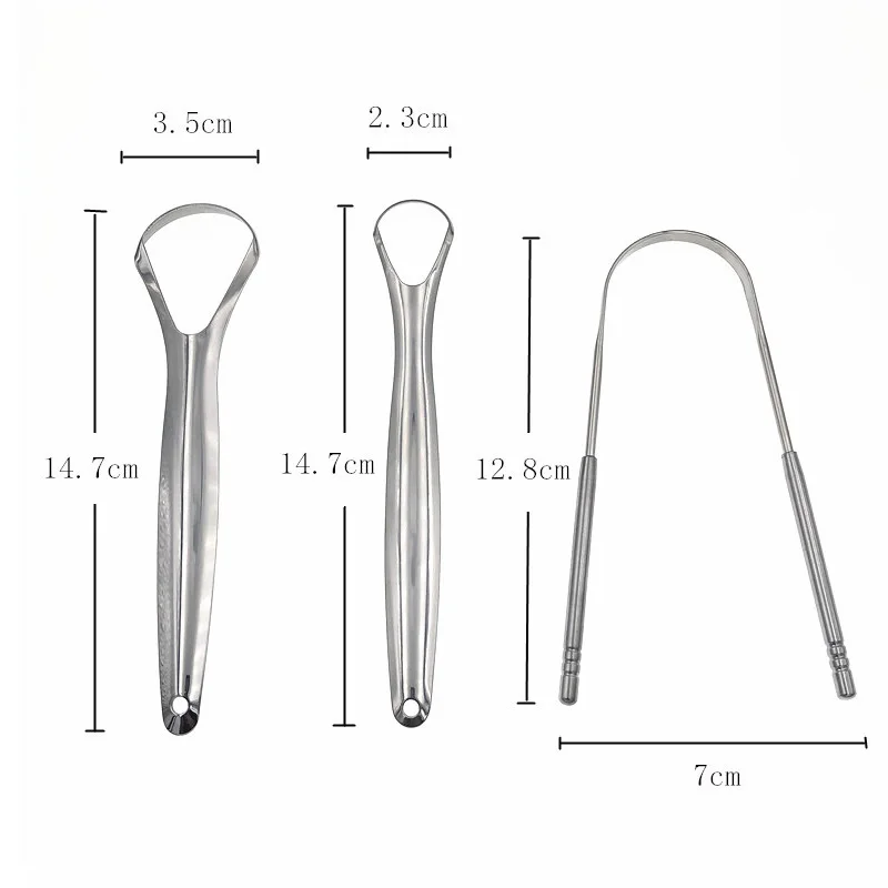 Grattoir à langue médical en acier inoxydable, nettoyeur de langue, brosse buccale réutilisable, appareil à haleine fraîche, utile