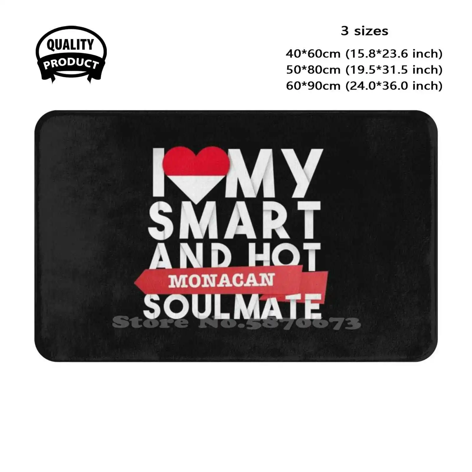 I Love My Smart And Hot Monacan Soulmate Soft Cushion Home Carpet Door Mat Car Rug Monacan Culture Monaco Soulmate Monacan