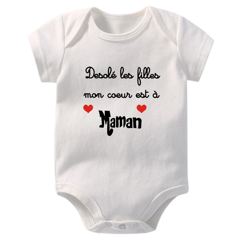 Sorry Girls Boys My Heart Is Mom or Dad Funny Newborn Baby Bodysuits Cotton Short Sleeve Infant Jumpsuits Rompers Outfits