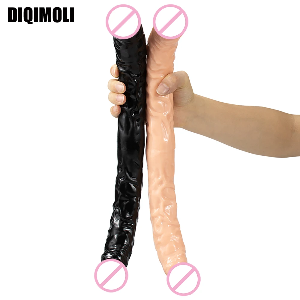 Overlength Flexible Double Dildos Double-End Penis Realistic Dual Phallus Long Dick Stimulate Vagina and Anus Sex Toys for Women