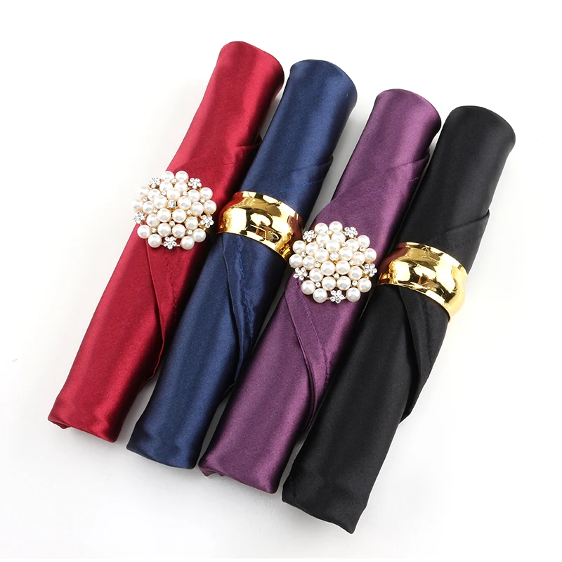 Fancy Silk Table Napkins 6 Pack  Dinner Cloth Napkin for Wedding Restaurant Banquet Supplies And Party Decoration