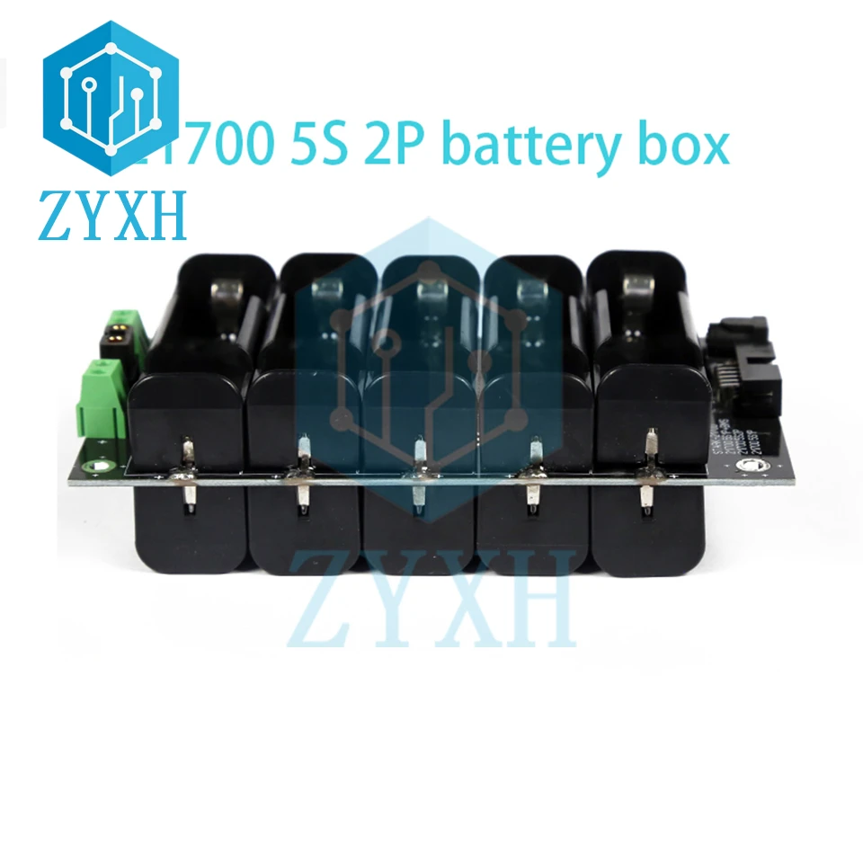 BMS 5S 21700 Battery Power Wall 1P 2P Layer Build 60A 120A Balancer Charging Board Power Bank Storage Box Holder DIY For UPS