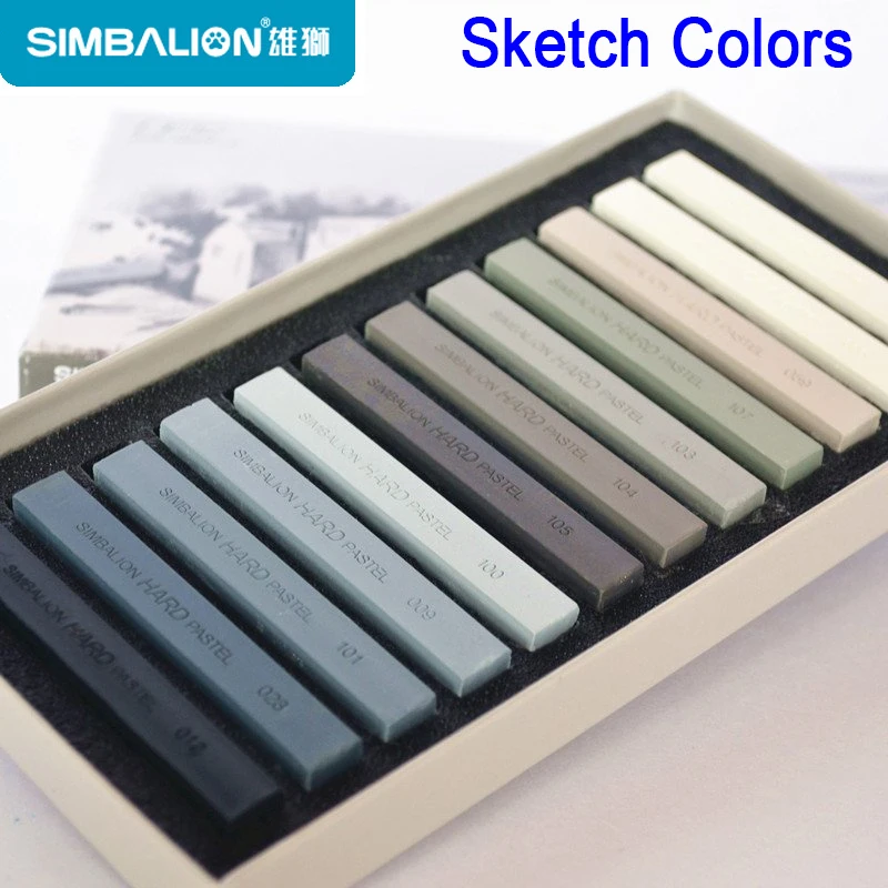 Imagem -02 - Simbalion Galeria de 12 Cores Cores Suave Pastel Giz Colorido Esboço Fluorescente Vida & Tons de Natureza Suprimentos de Desenho