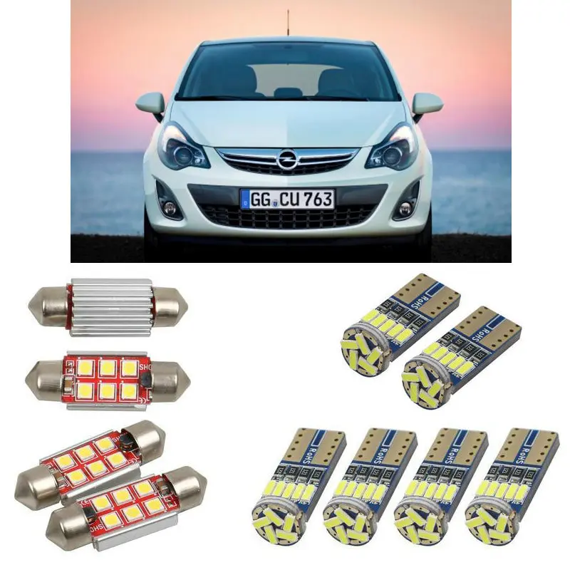 Luces led interiores superbrillantes para coche, bombillas para Opel corsa d s07 hatchback corsa d van s07