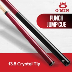 O'min 3 pezzi Break Punch & Jump Cue 13.8mm Tip Ash Shaft 8 denti Joint Purple Heart Wood Stick Kit Punch da biliardo professionale