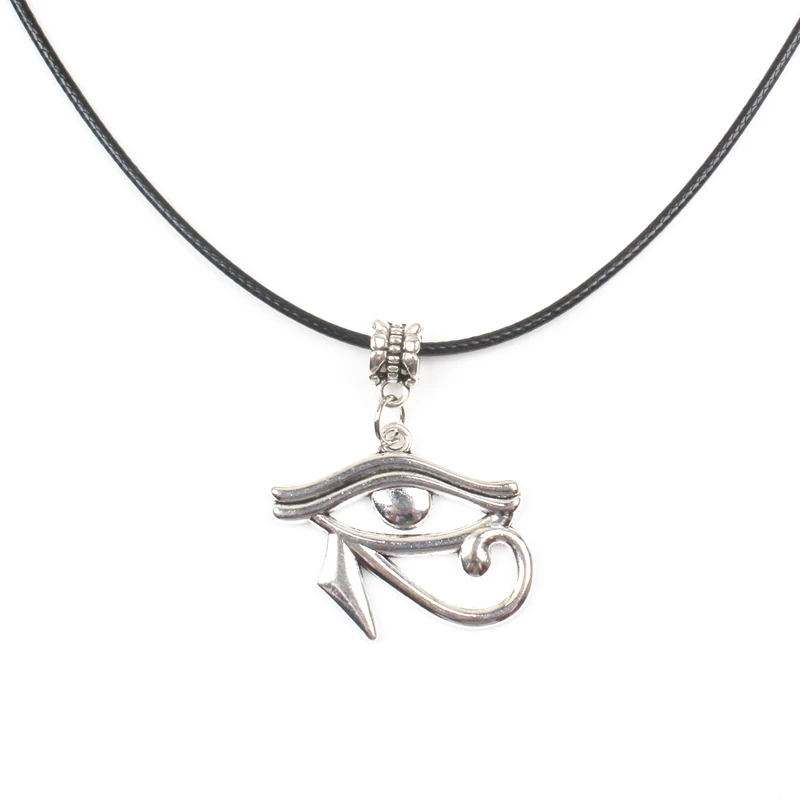 Ancient Egypt Series The Eye of Horus Anubis Cobra Pharaoh Hathor Tefnut Goodness Cleopatra Pendant Leather Necklace