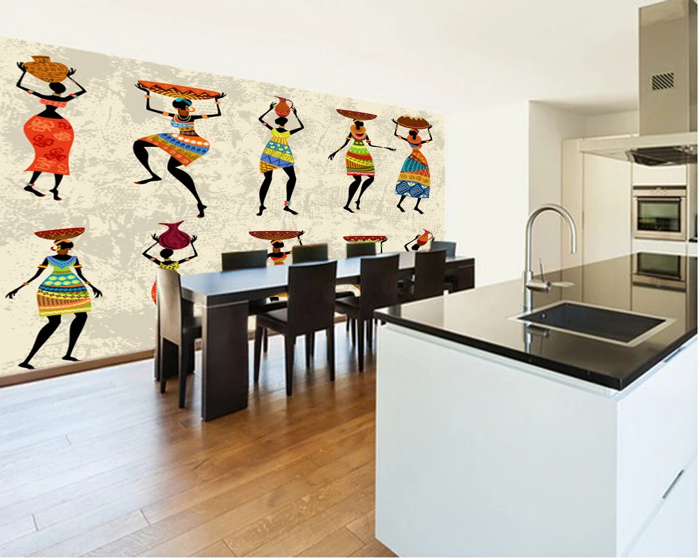 Custom Papel de parede 3d,African women murals for living room  TV wall vinyl wallpaper Papel de parede