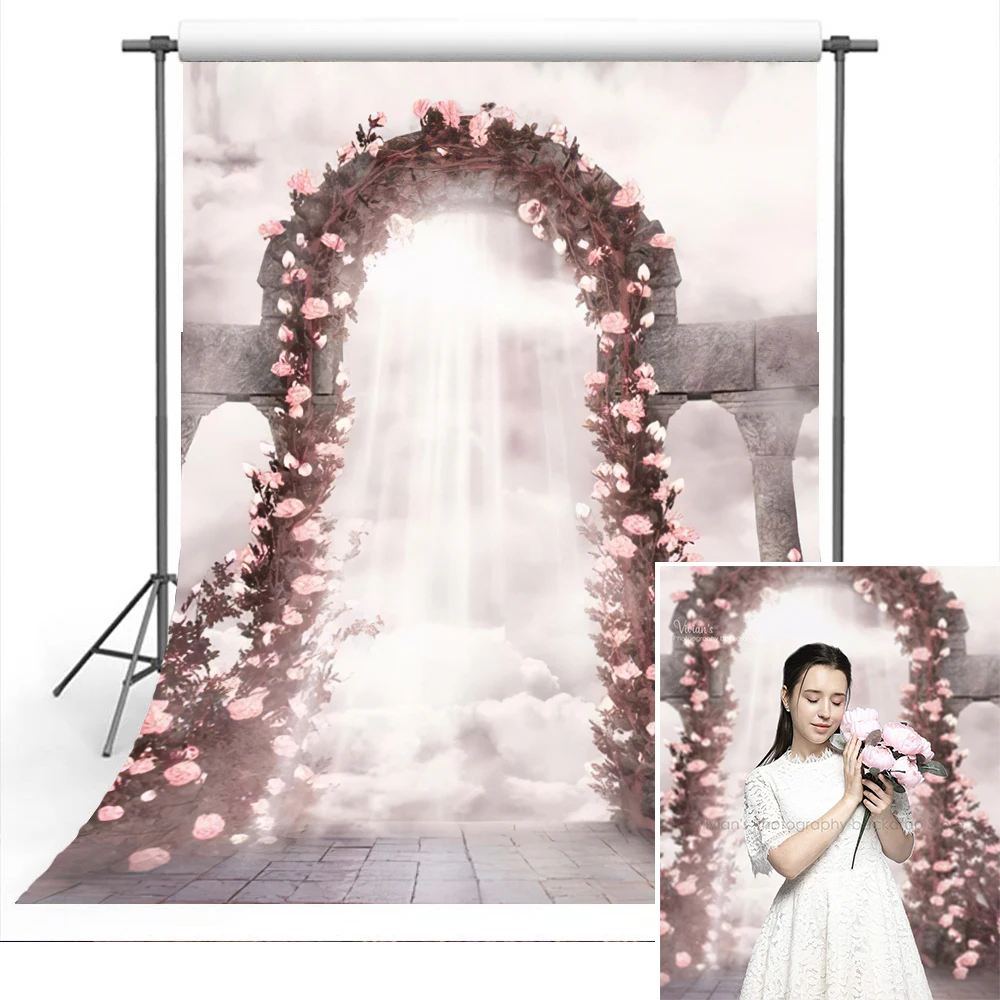 

Hand Painting Marry Garden Backdrop Adult Photography Oil Abstract Background Artistic Lover Flower Arch Portrait Photostudio