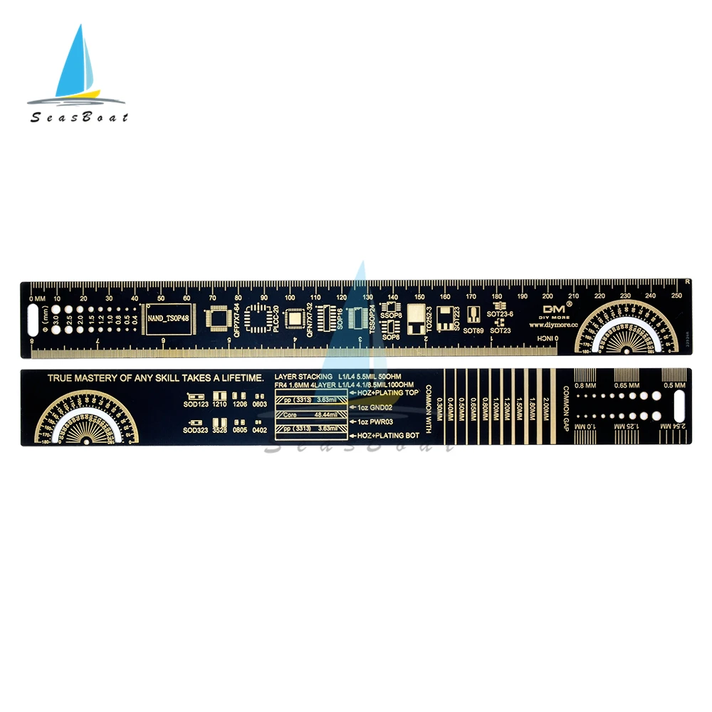 Multifunctional PCB Ruler 4cm 15cm 20cm 25cm Measuring Tool Resistor Capacitor Chip IC SMD Diode Transistor Electronic Tools