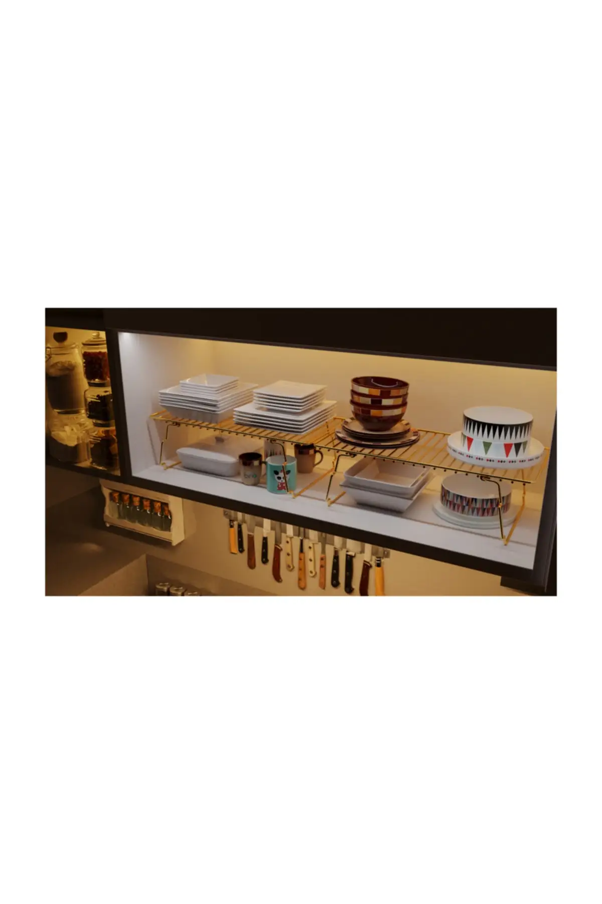 Multi-Purpose Bathroom Kitchen Wardrobe Organizer Gold Stainless Plated Storage Furniture Gift Mom Lover Stylish Design Wardrobe Organizer