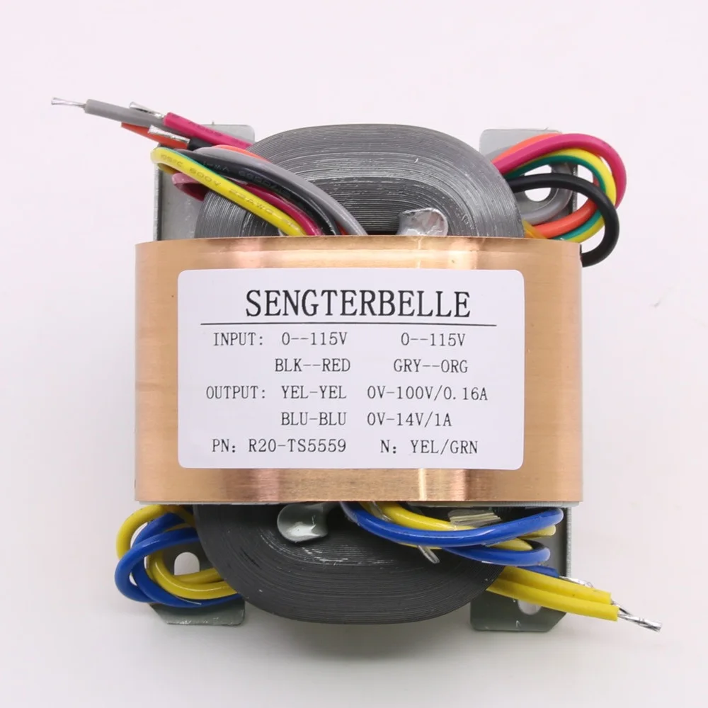 30 W R-Kern-Audiotransformator 30 VA 100 V + 14 V Leistungstransformator für SHURE MM Phono-Vorverstärker – Detail 1