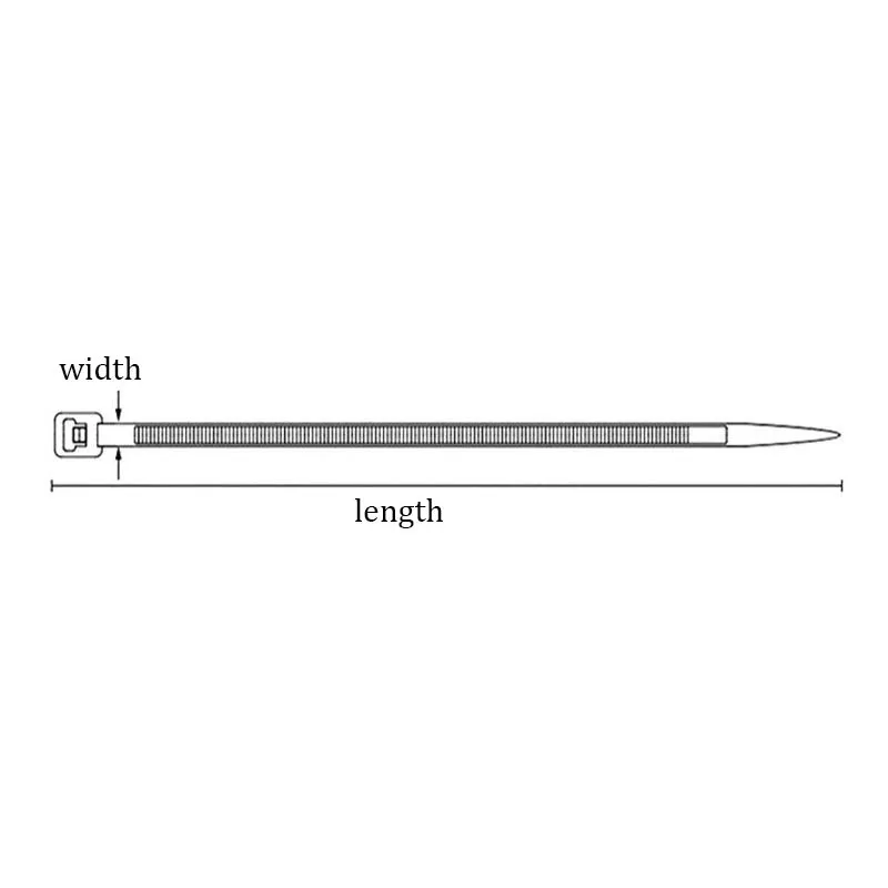 20Pcs 8*150 8*600 Self-Locking สายพลาสติกสีดำไนล่อน Wraps สายรัดแหวนยึดสีขาว