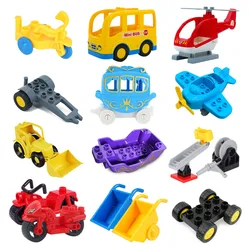 Nieuwe Grote Bouwstenen Kinderen Speelgoed Cartoon Prinses Vervoer Auto Vliegtuig Voertuig Model Big Size Bricks Gift Voor Kinderen