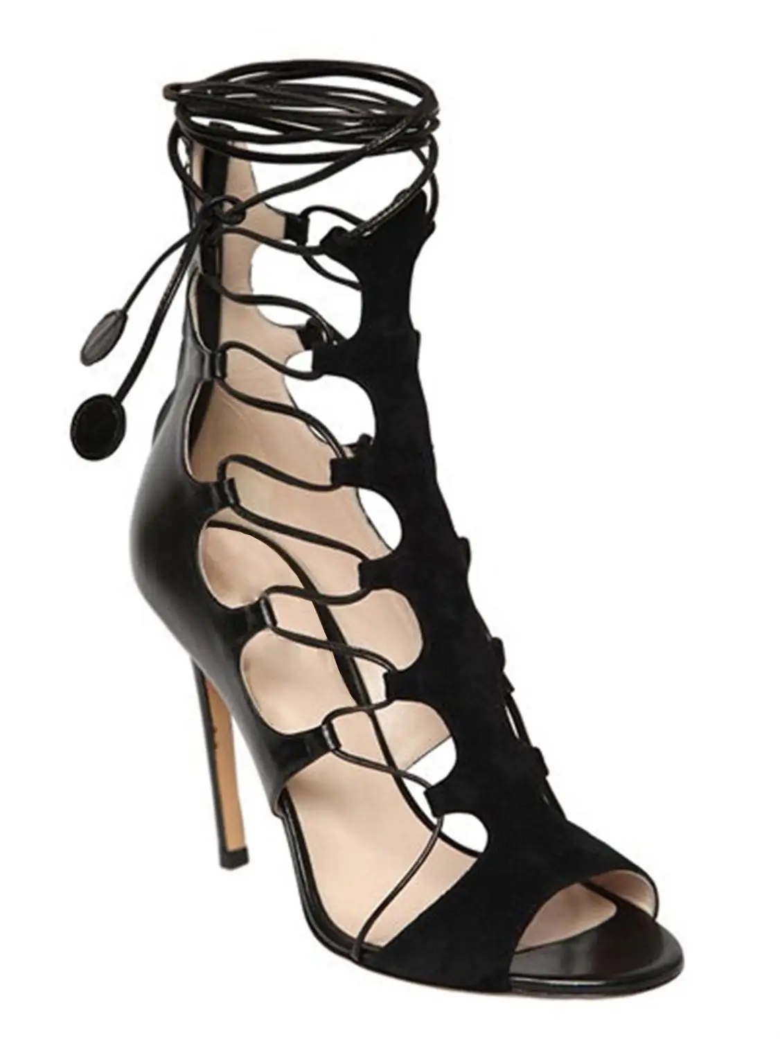 

Sexy Cut out Lace up Sandals Ladies Gladiator Thin High Heels Zapatos Summer Peep toe Sandals Bottines