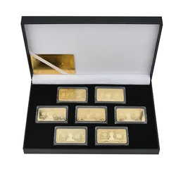 US Dollars Challenge Gold/Silver Bar with Coin Holder America Collectable Coin Bullion Set Souvenir Gift for Collection