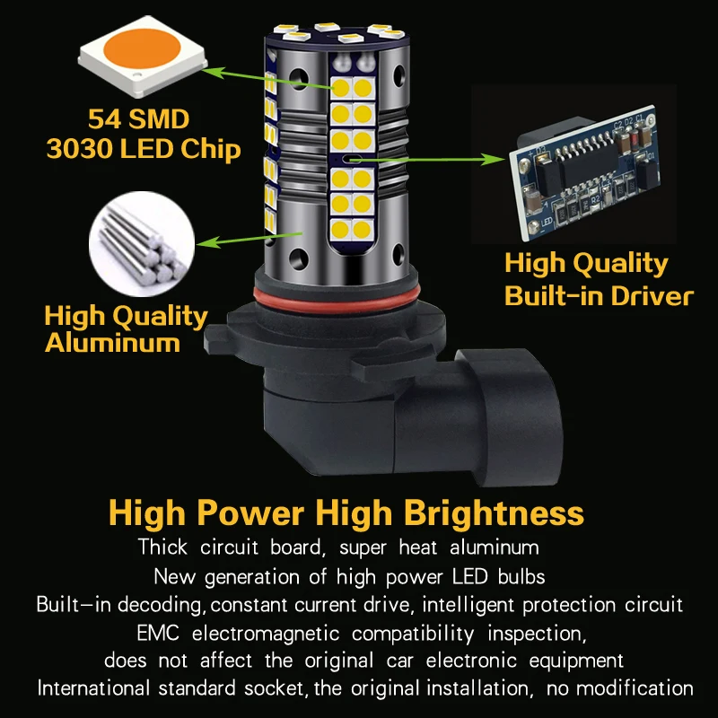 2x LED الضباب الخفيف 9145 H10 9006 HB4 مصباح لفورد إكسبيديشن اكسبلورير إسكيب F-150 دودج فايبر شاحن رام 1500 2500 3500 داكوتا