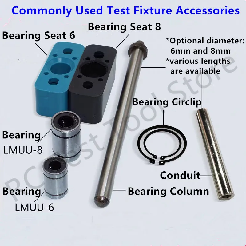 Raccordi per dispositivi cuscinetto lineare LM6UU LM8UU cuscinetto sede supporto asta contropunta morsetto asta molla morsetto anello cuscinetto