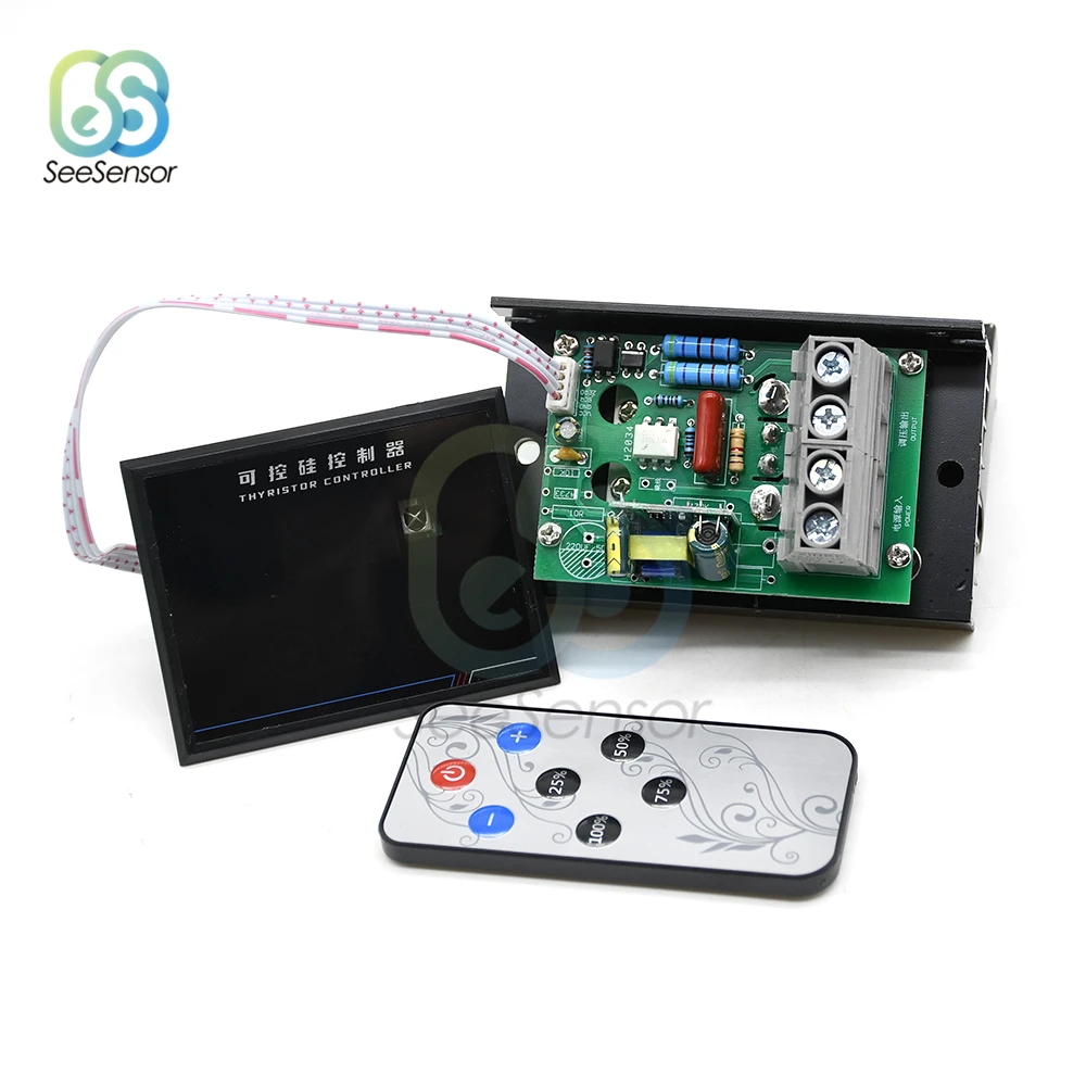 AC 220V 10KW 10000W BTU Kontrol Digital Regulator Tegangan Elektronik Kontrol Kecepatan Dimmer Termostat Pengontrol Thyristor