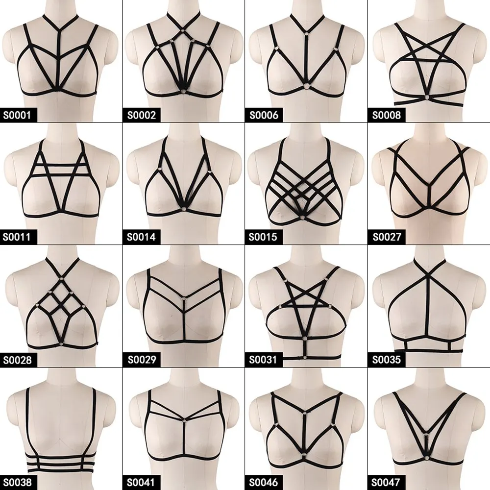 

Pentagram Harness For Women Cheapest Garter Belt Erotic Goth Accessories Bondage Cupless Bra Festival Clothing Rave Burlesque