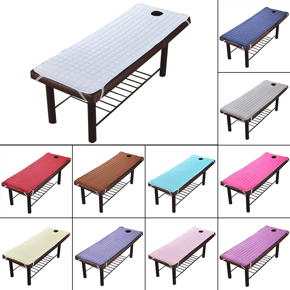 

1pcs Spa Massage Bed Table Sheet Beauty Massage Bed Mattress with Face Breath Hole Salon Bed Mattress Sheet Non-slip 3 Sizes