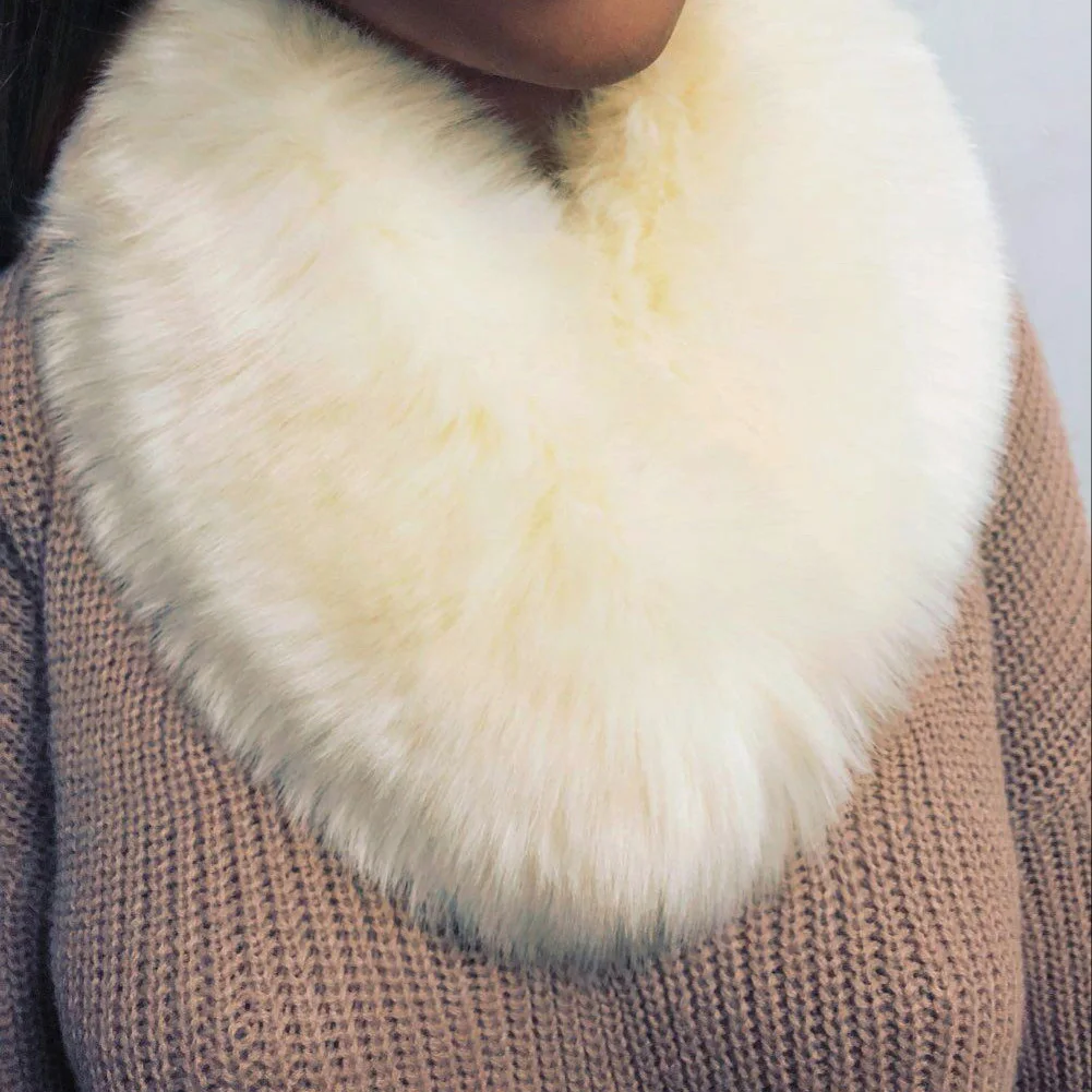 New Women Collar Scarf Winter Fashion Faux Fox Fur Fluffy Collar Scarf Shawl Neck Warmer Gift winter accessories