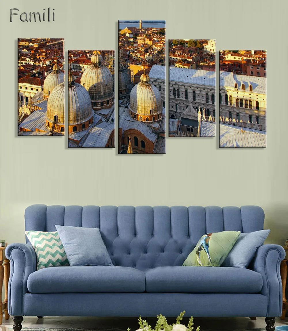 

5Panel Landscape from Badia Italy nature mountain landscape Living room home wall modern art decor posters,wall pictures