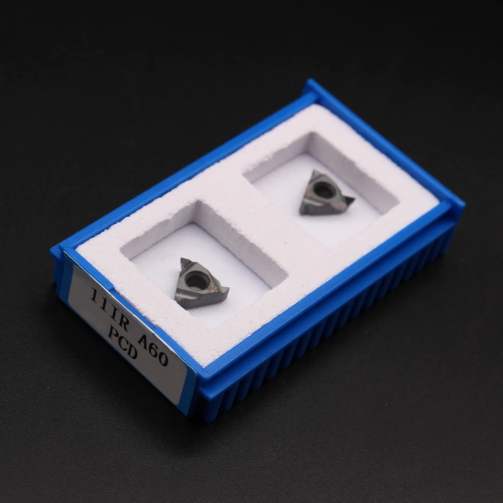 11IR-hoja de corte de alta dureza para herramienta de torno de CNC, rosca de diamante de inserción, 11IR, A60, A55, AG60, AG55, PCD, 1 ud.