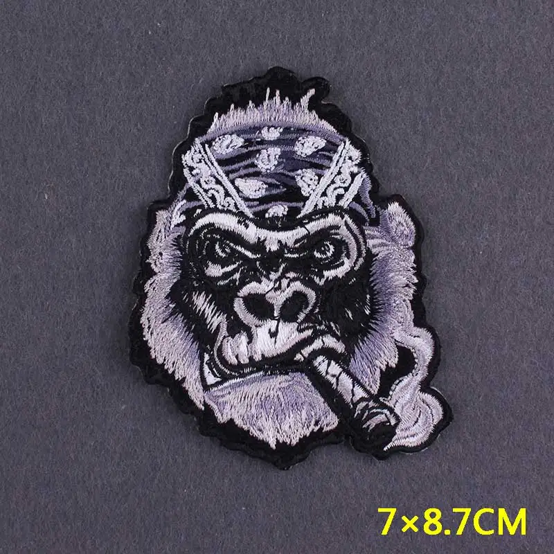 Eisen Auf Patch Punk Biker Patches Für Kleidung Thermoadhesive Patches Auf jacke DIY Gorilla Streifen Auf Kleidung Streifen Zubehör