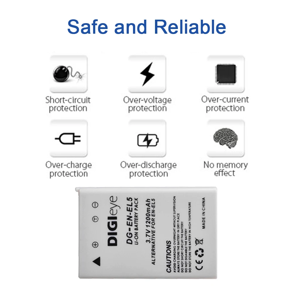 3.7V 1200mAh EN-EL5 ENEL5 بطارية لنيكون Coolpix P3 P4 P90 P80 P100 P500 P510 P520 P530 P5000 P6000 S10 كاميرا رقمية