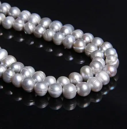 

New Arrival Favorite Pearl Loose Beads 8MM Natural Gray Real Freshwater Pearls For Women DIY Jewelry Making Necklace Bracelet