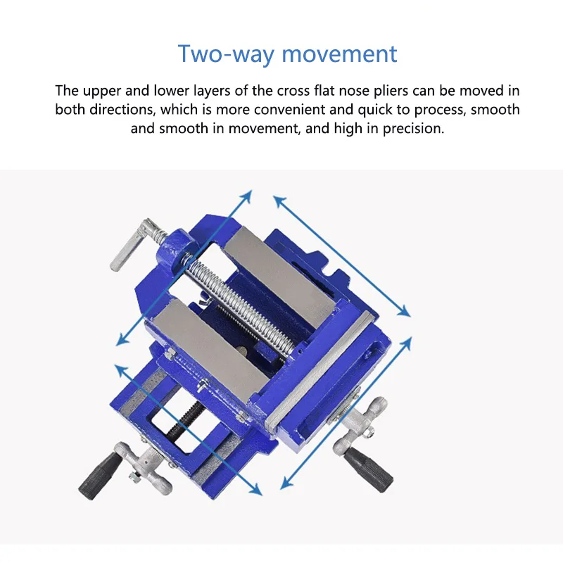 Milling Machine Two-way Movable Bench Drill Flat Pliers Precision Fixture Tool Heavy Cast Iron Flat Vise