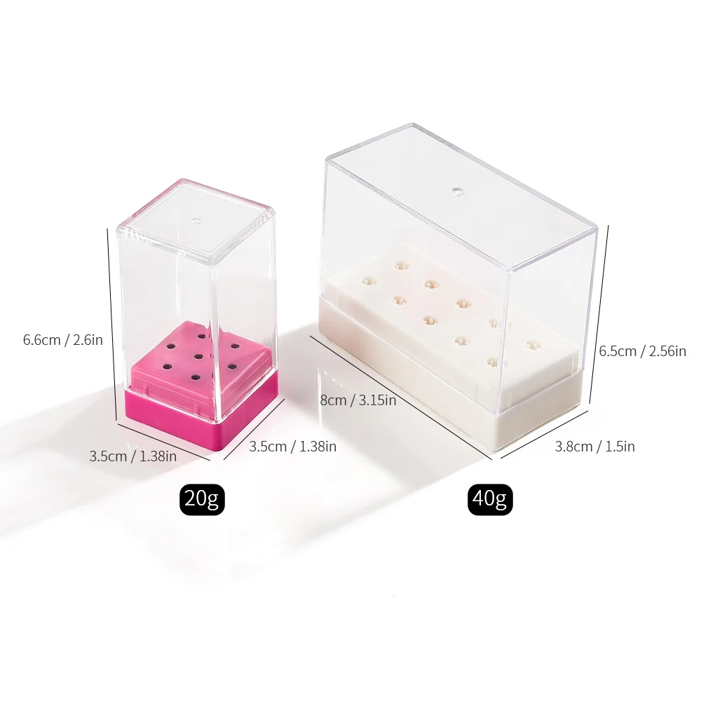 7/10 löcher Nail art Bit Lagerung Box Display Container für Nail art Bit Halter Fräser Maniküre Werkzeug Zubehör Halter – Detail 2