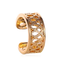 Geometry Hollow Simple Retro Punk Golden Silver Plated Copper Ear Cuff Clip Earrings for Women